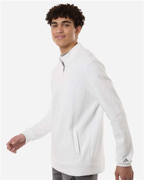 Adidas Men's Elevated Fleece Quarter-Zip Pullover - A721 Core White