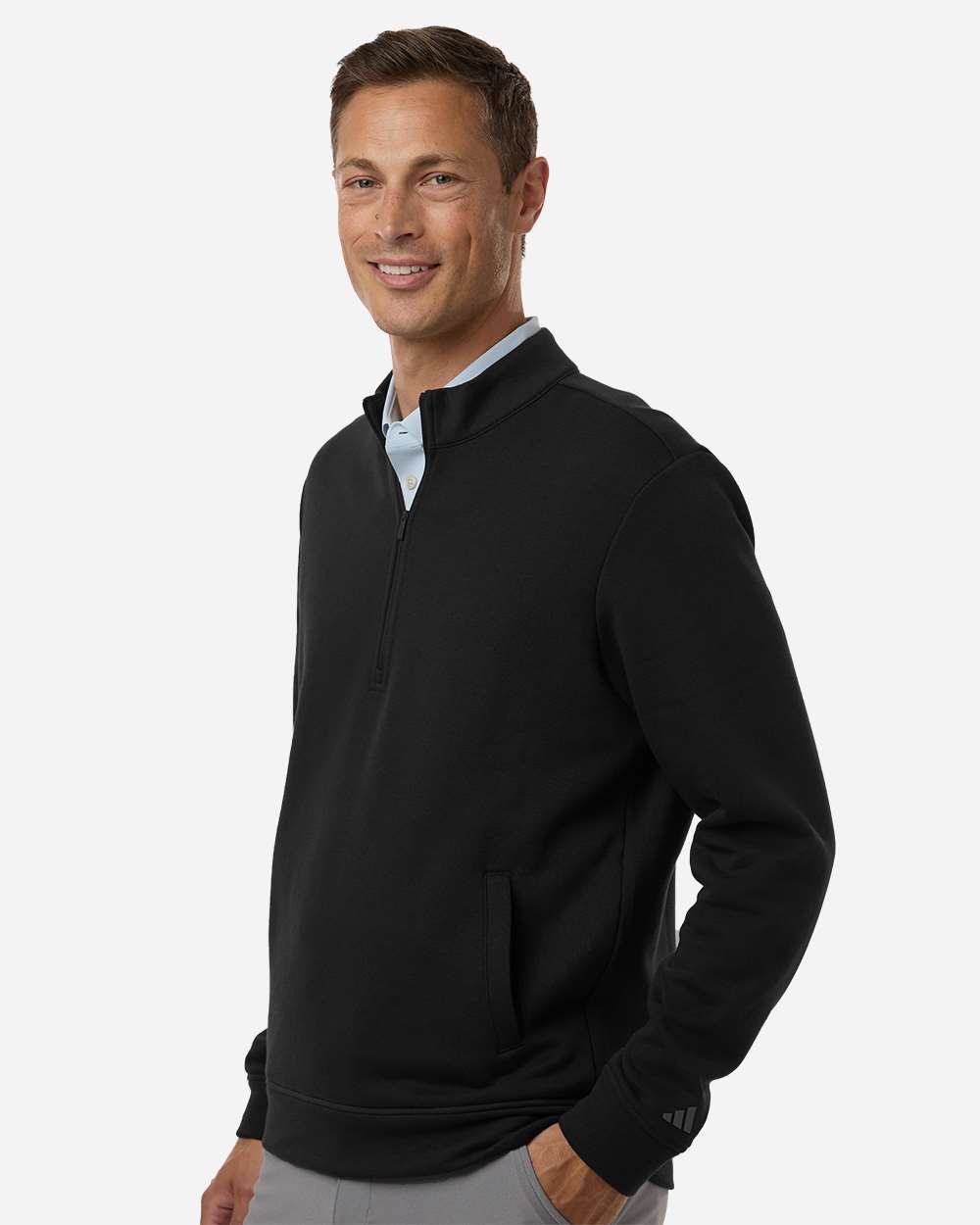 Adidas Men's Elevated Fleece Quarter-Zip Pullover - A721 Black