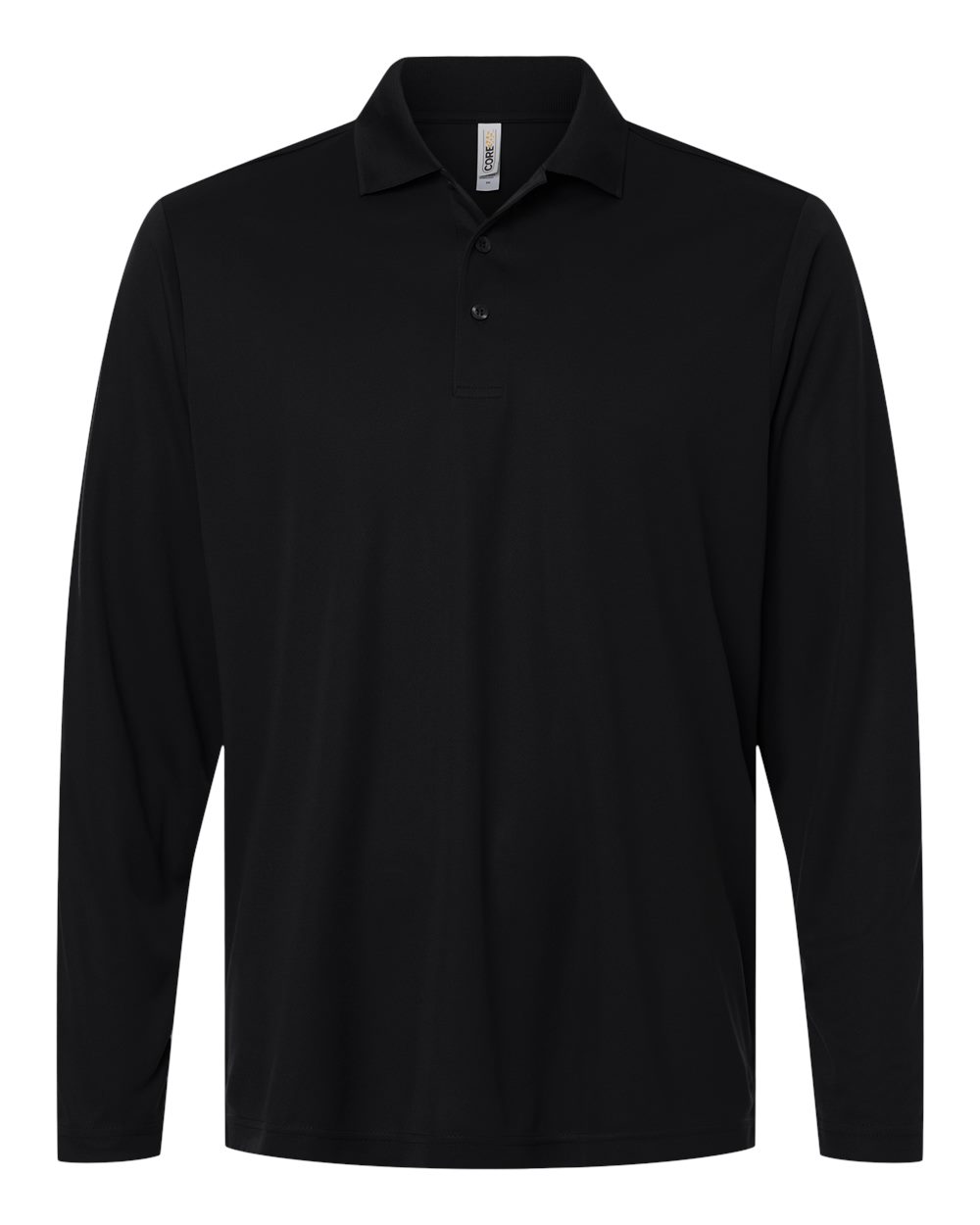 Core365 Men's Nova Performance Long Sleeve Pique Polo - CE108L Black
