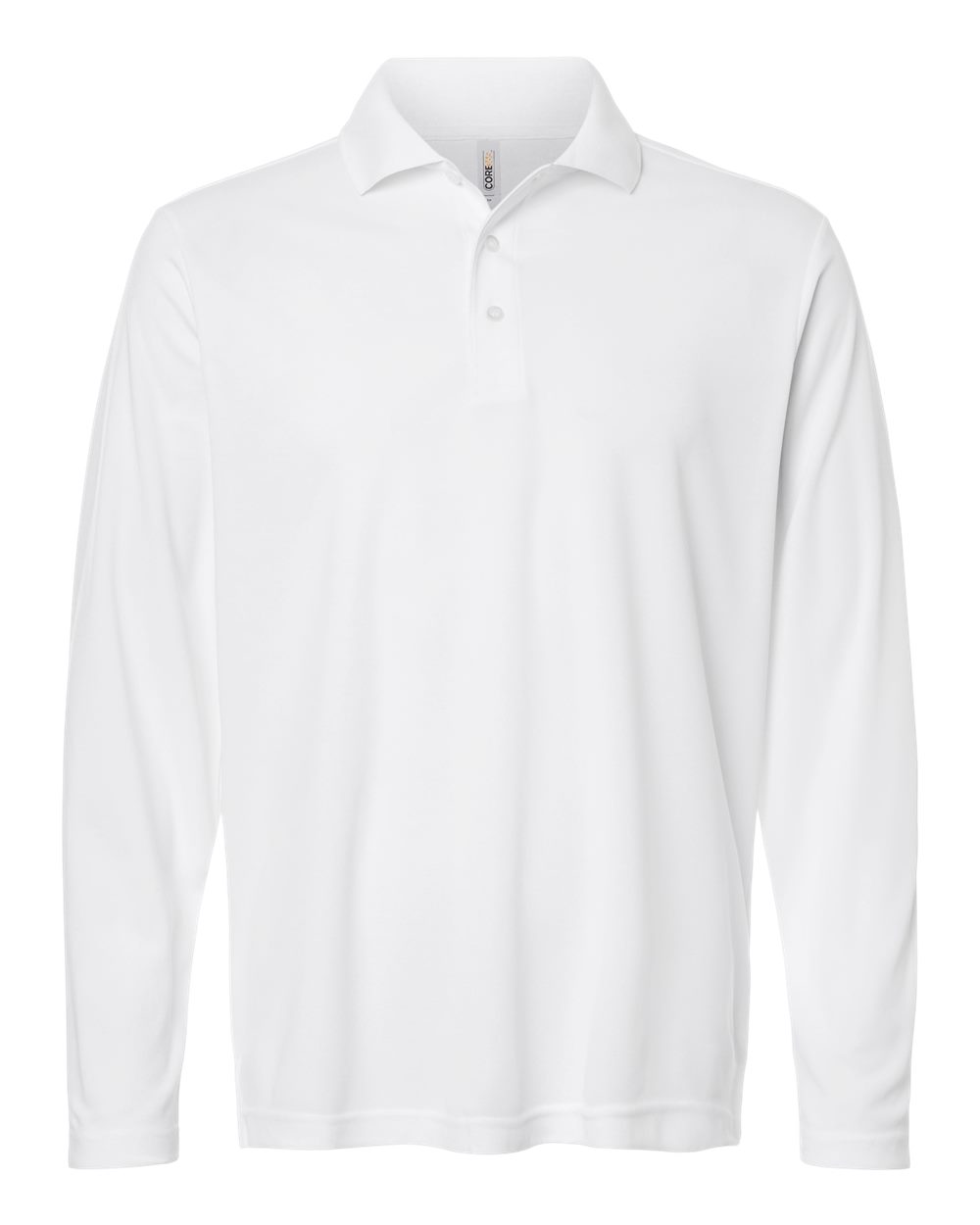 Core365 Men's Nova Performance Long Sleeve Pique Polo - CE108L White
