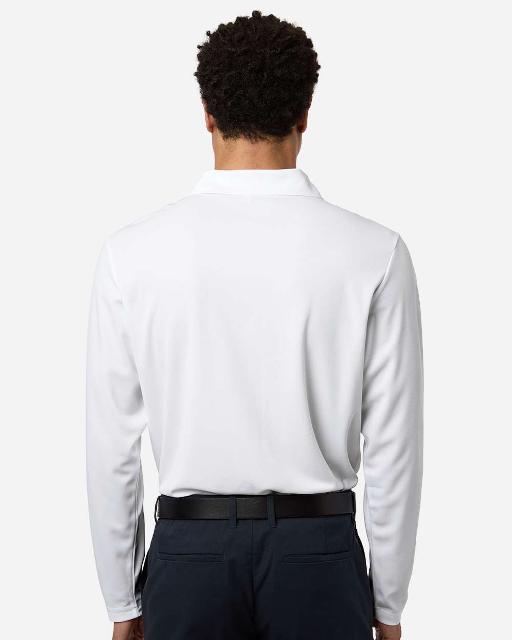 Core365 Men's Nova Performance Long Sleeve Pique Polo - CE108L White