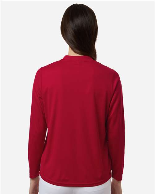 Core365 Women's Nova Performance Long Sleeve Pique Polo - CE108LW Classic Red