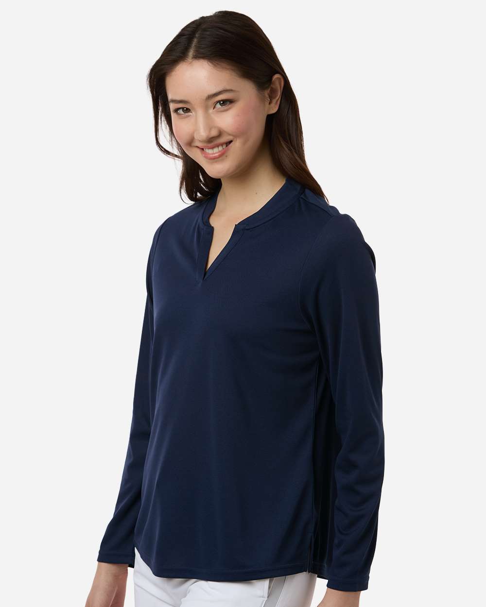 Core365 Women's Nova Performance Long Sleeve Pique Polo - CE108LW Classic Navy