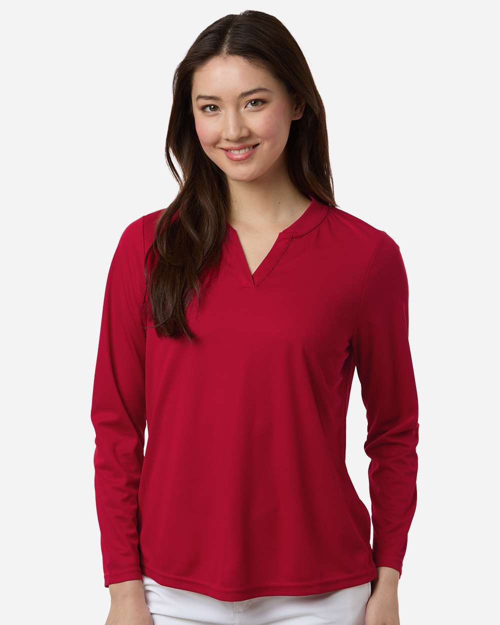 Core365 Women's Nova Performance Long Sleeve Pique Polo - CE108LW Classic Red