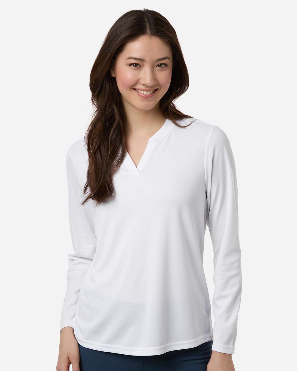 Core365 Women's Nova Performance Long Sleeve Pique Polo - CE108LW White