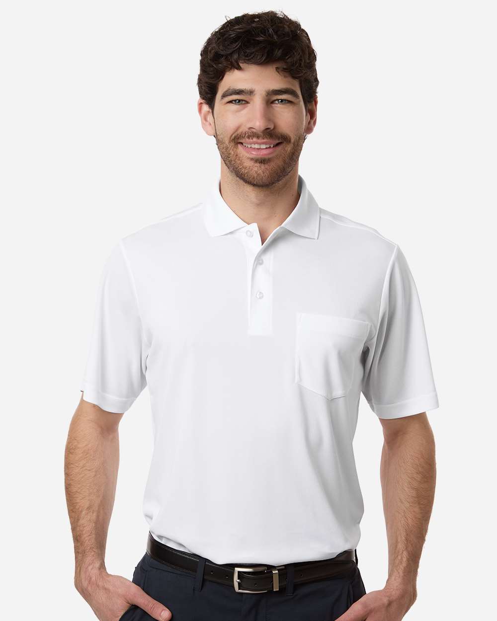 Core365 Men's Nova Performance Pique Pocket Polo - CE108P White