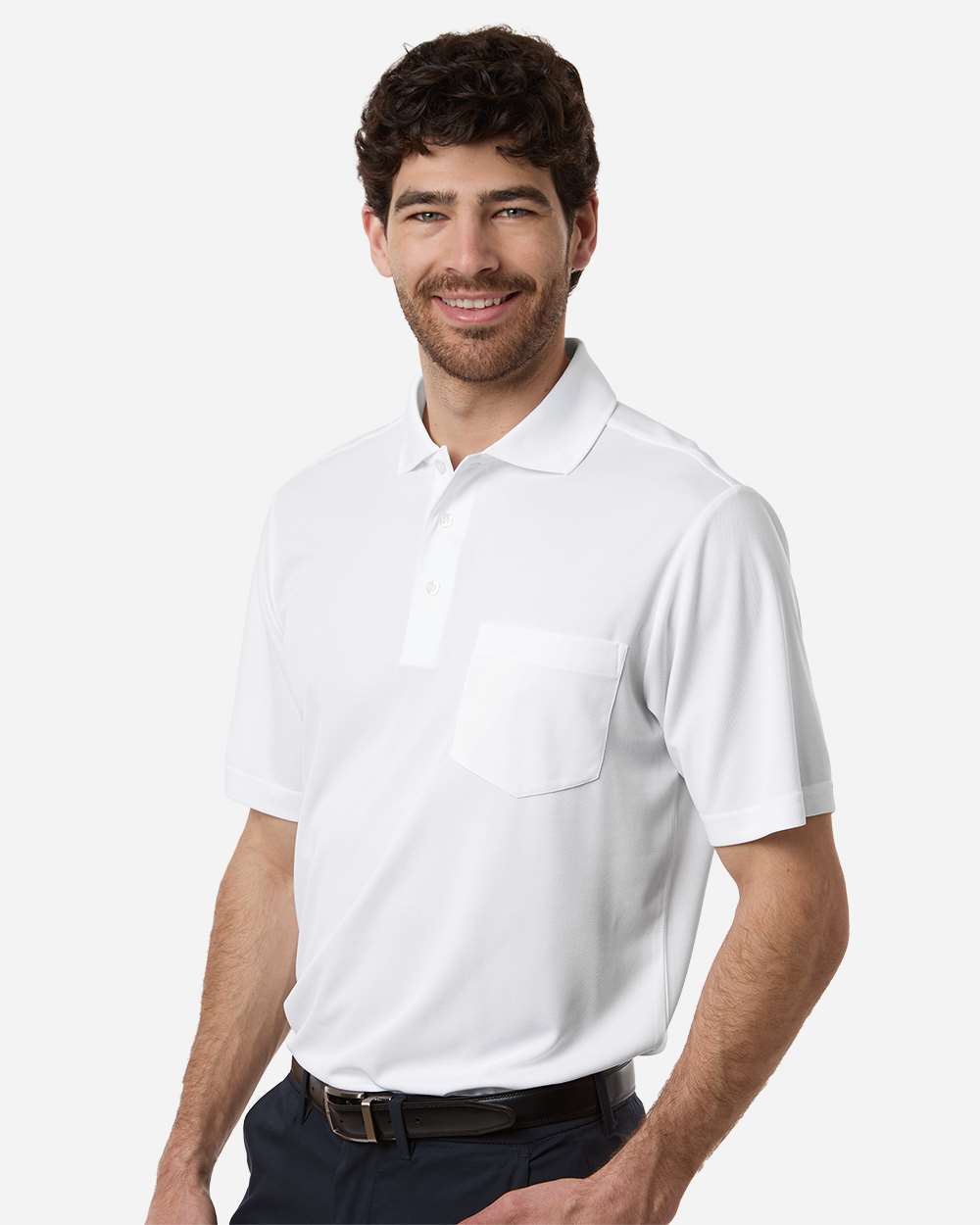 Core365 Men's Nova Performance Pique Pocket Polo - CE108P White