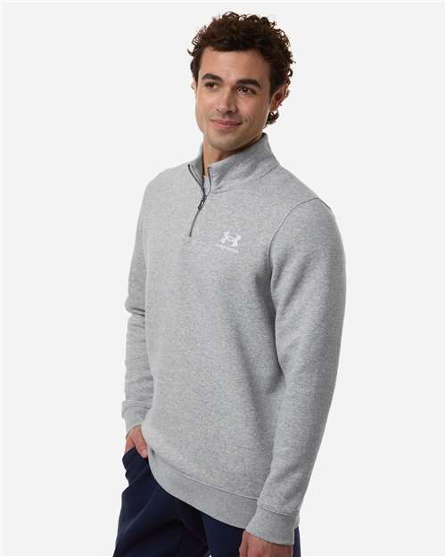 Under Armour Men's Icon Fleece Quarter-Zip Pullover - 6012710 Mod Grey Light Heather- White