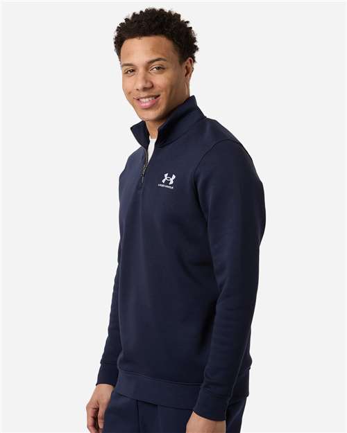 Under Armour Men's Icon Fleece Quarter-Zip Pullover - 6012710 Midnight Navy- White