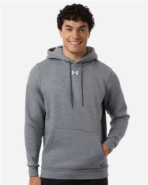 Under Armour Men's Team Icon Fleece Hooded Sweatshirt - 6014161 Pitch Grey Medium Heather- White