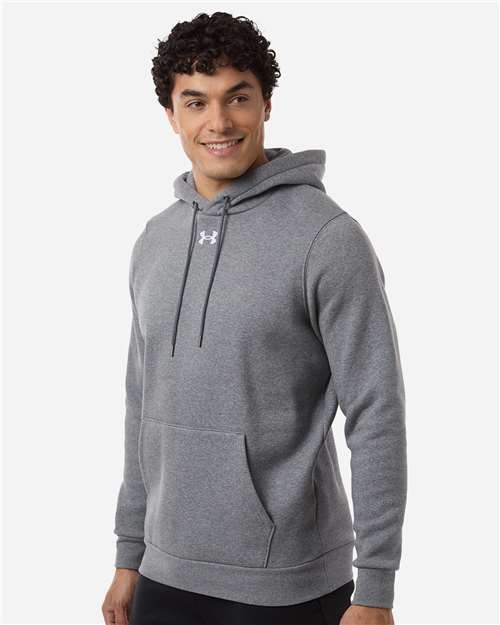 Under Armour Men's Team Icon Fleece Hooded Sweatshirt - 6014161 Pitch Grey Medium Heather- White