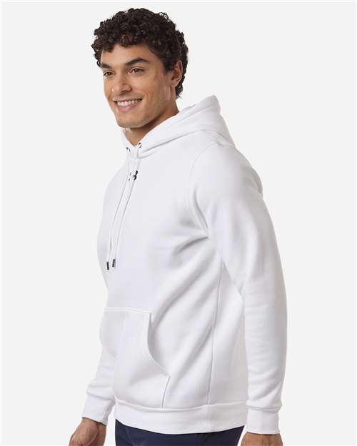 Under Armour Men's Team Icon Fleece Hooded Sweatshirt - 6014161 White- Pitch Grey Medium Heather