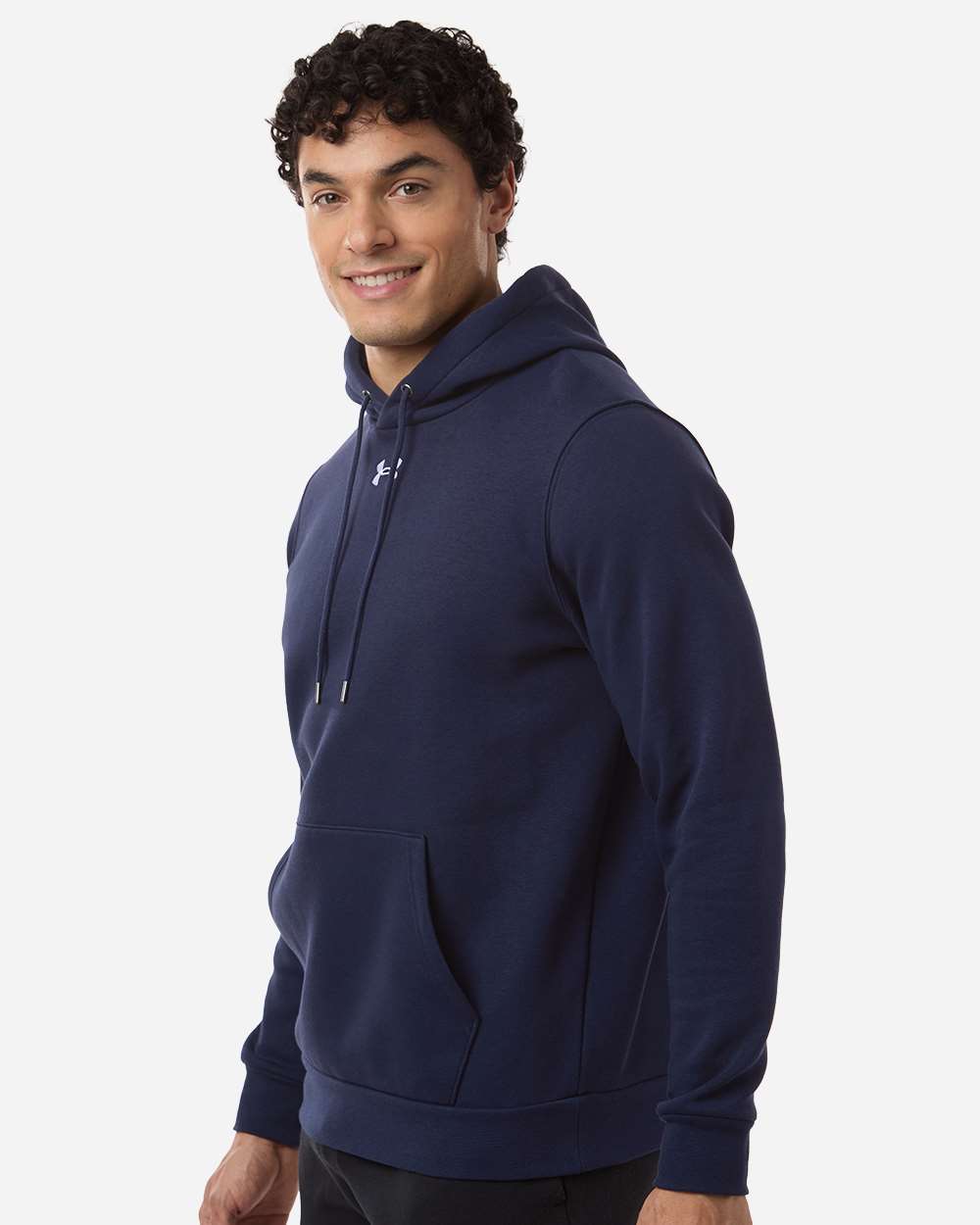 Under Armour Men's Team Icon Fleece Hooded Sweatshirt - 6014161 Midnight Navy- White