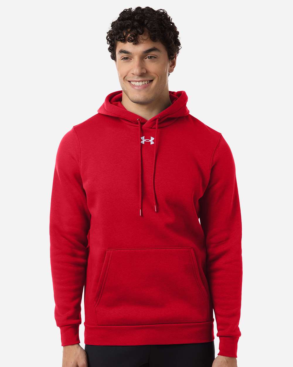 Under Armour Men's Team Icon Fleece Hooded Sweatshirt - 6014161 Red- White