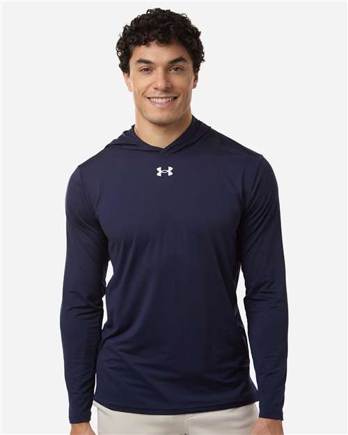 Under Armour Men's Team Vanish Hooded Long Sleeve T-Shirt - 6014164 Midnight Navy- White
