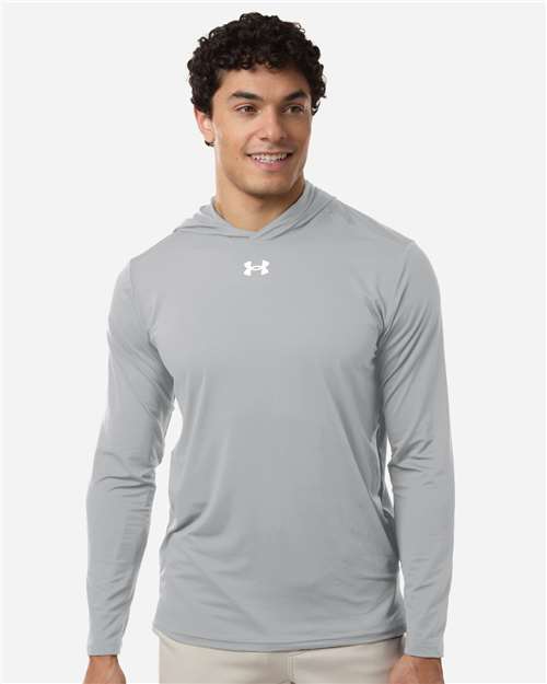 Under Armour Men's Team Vanish Hooded Long Sleeve T-Shirt - 6014164 Mod Grey- White