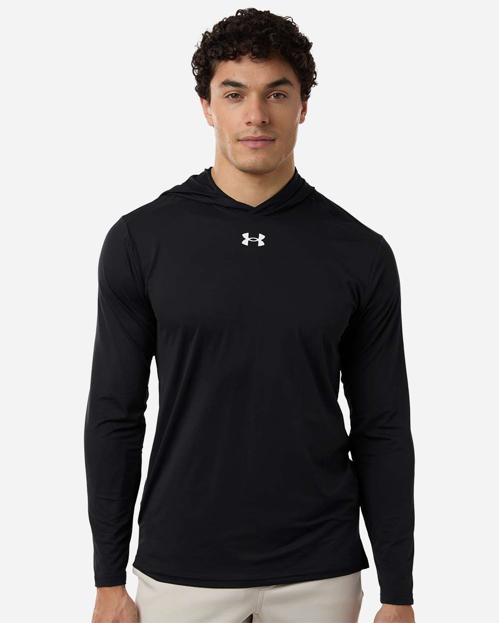 Under Armour Men's Team Vanish Hooded Long Sleeve T-Shirt - 6014164 Black- White