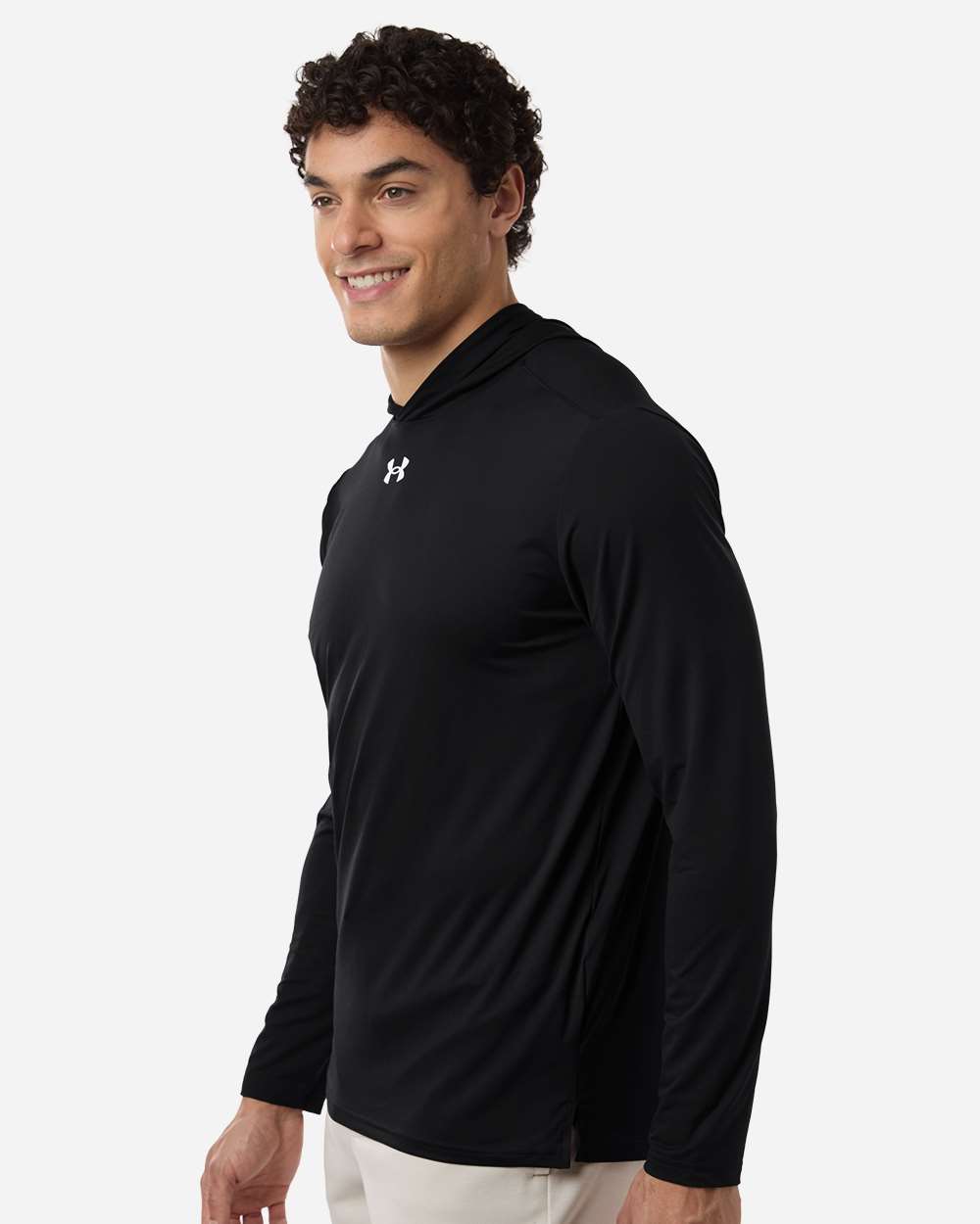Under Armour Men's Team Vanish Hooded Long Sleeve T-Shirt - 6014164 Black- White
