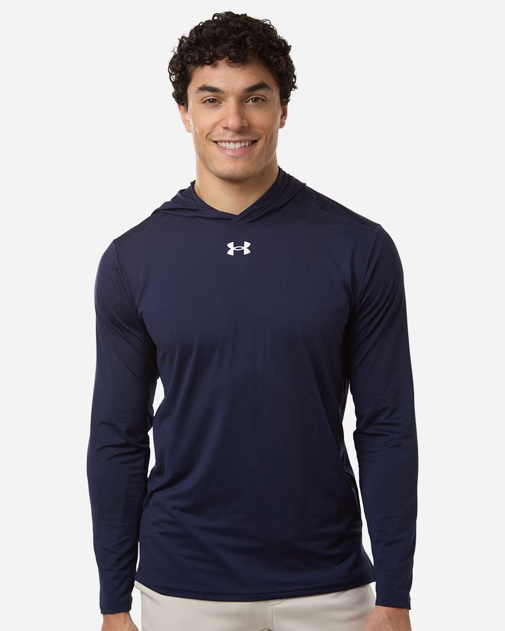 Under Armour Men's Team Vanish Hooded Long Sleeve T-Shirt - 6014164 Midnight Navy- White