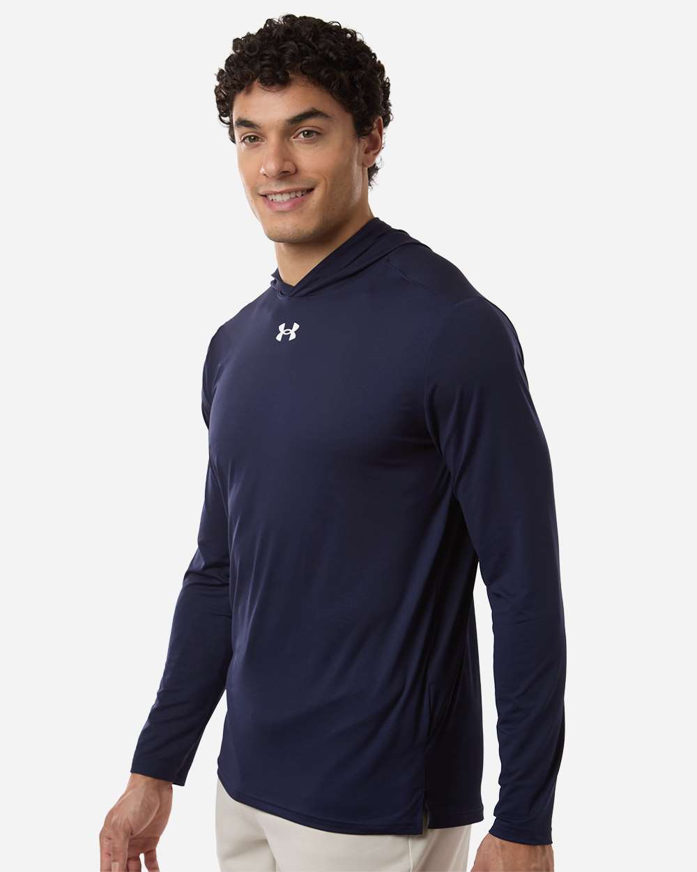 Under Armour Men's Team Vanish Hooded Long Sleeve T-Shirt - 6014164 Midnight Navy- White