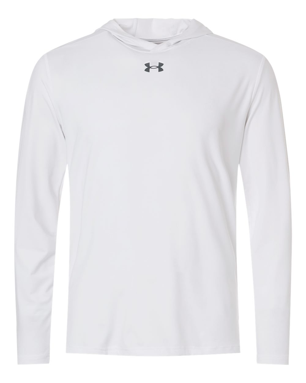 Under Armour Men's Team Vanish Hooded Long Sleeve T-Shirt - 6014164 White- Pitch Grey