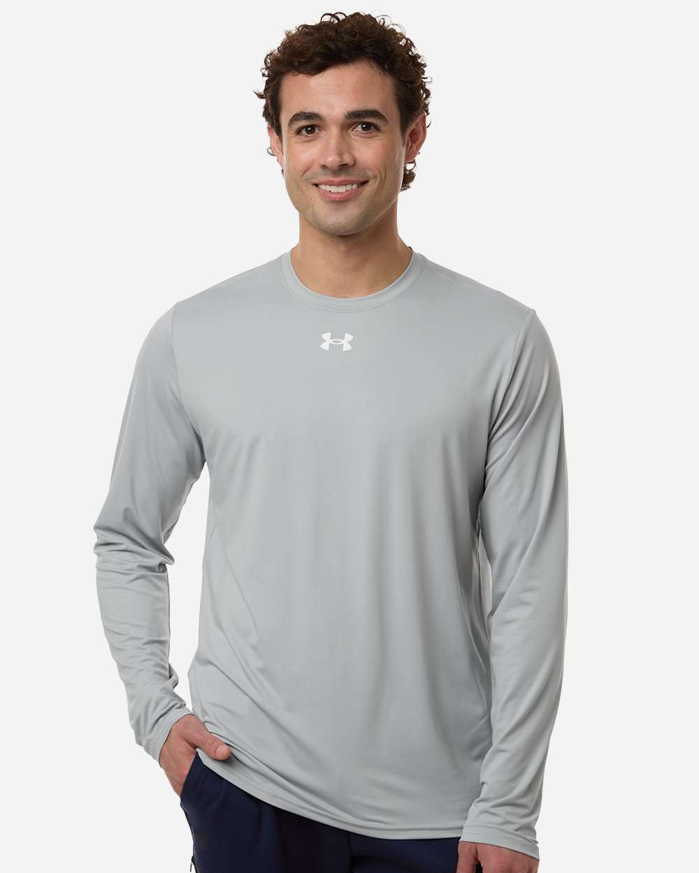 Under Armour Men's Team Vanish Long Sleeve T-Shirt - 6014166 Mod Grey- White
