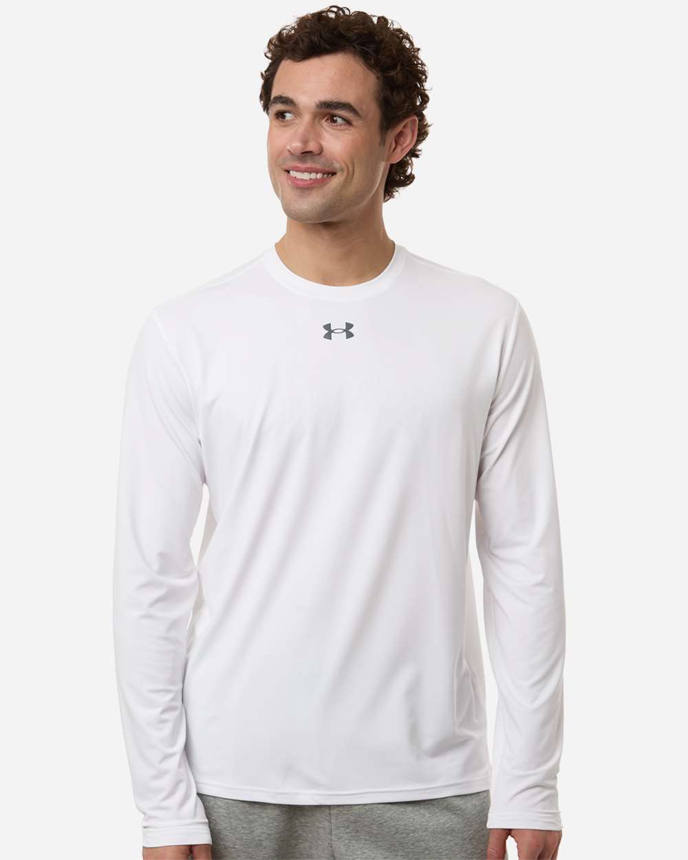 Under Armour Men's Team Vanish Long Sleeve T-Shirt - 6014166 White- Pitch Grey