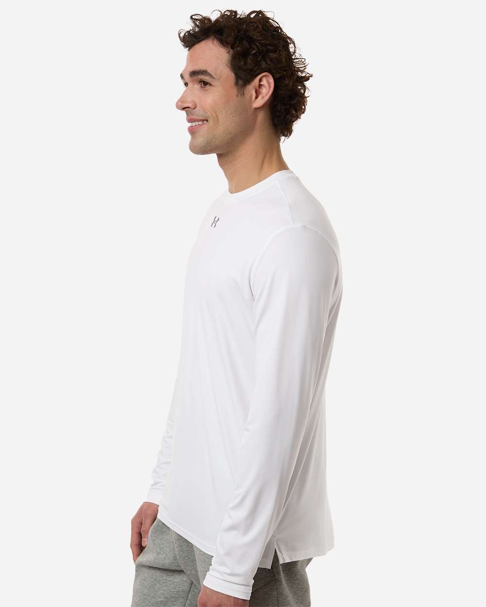 Under Armour Men's Team Vanish Long Sleeve T-Shirt - 6014166 White- Pitch Grey