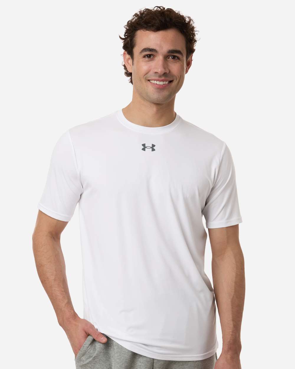 Under Armour Men's Team Vanish T-Shirt - 6014167 White- Pitch Grey
