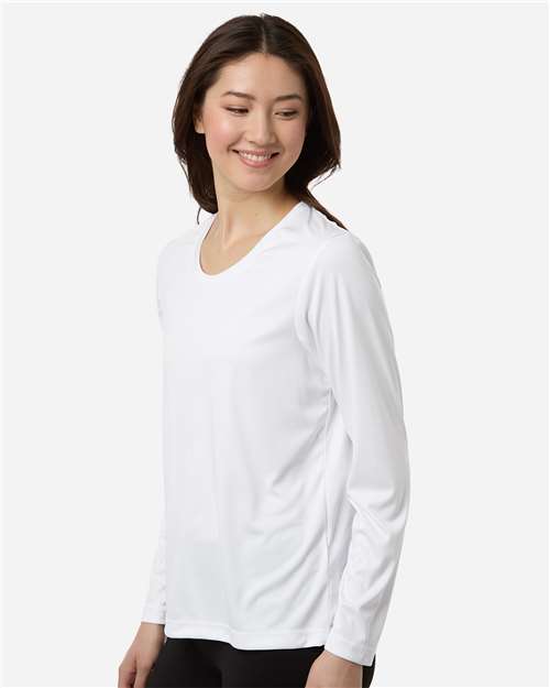 Core365 Women's Capital Performance Long Sleeve T-Shirt - CE10LW White