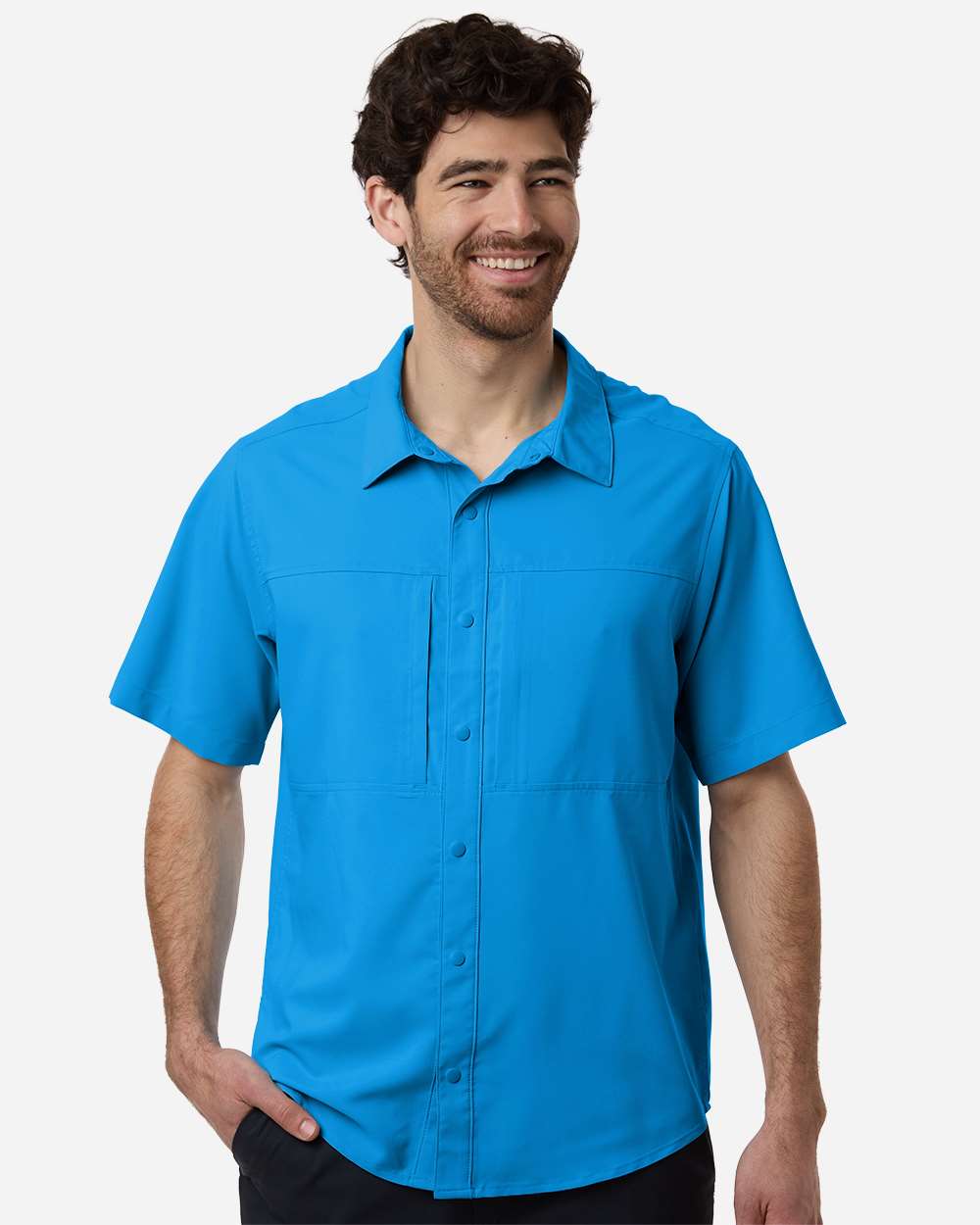 Core365 Men's UltraUVP Shoreline Short Sleeve Staff Shirt - CE520 Electric Blue