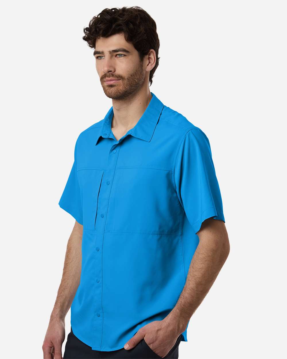 Core365 Men's UltraUVP Shoreline Short Sleeve Staff Shirt - CE520 Electric Blue
