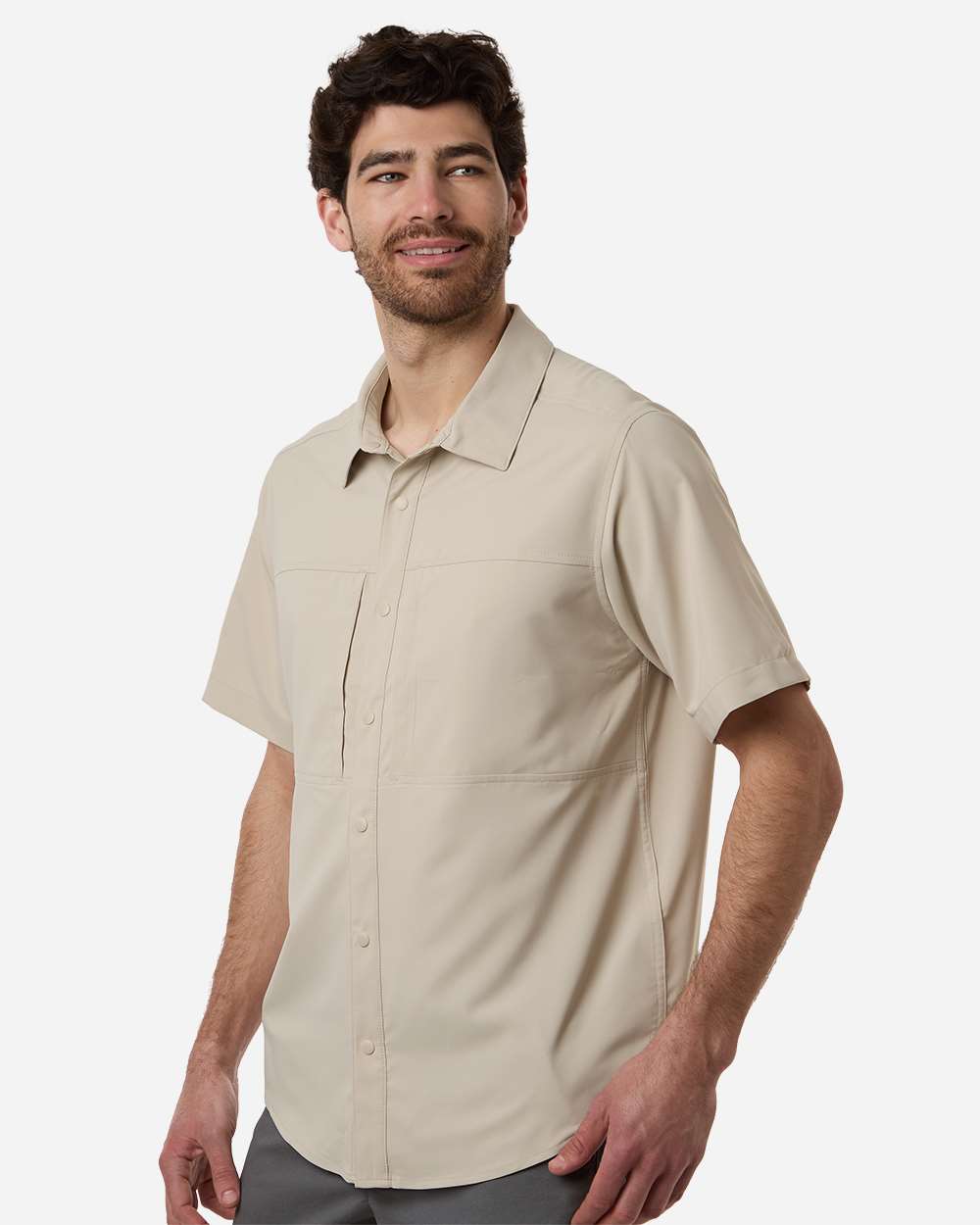Core365 Men's UltraUVP Shoreline Short Sleeve Staff Shirt - CE520 Stone