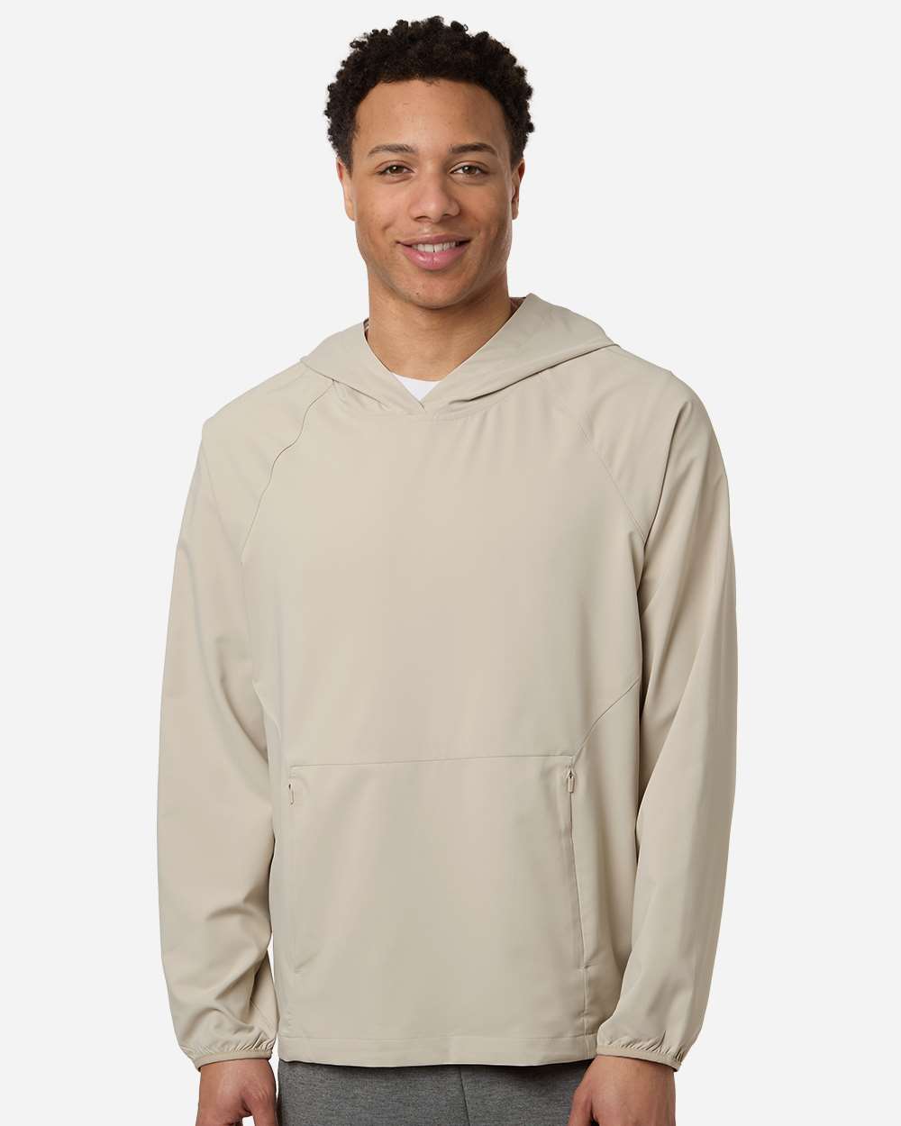 Core365 Men's UltraUVP Shoreline Long Sleeve Hooded Pullover - CE520L Stone
