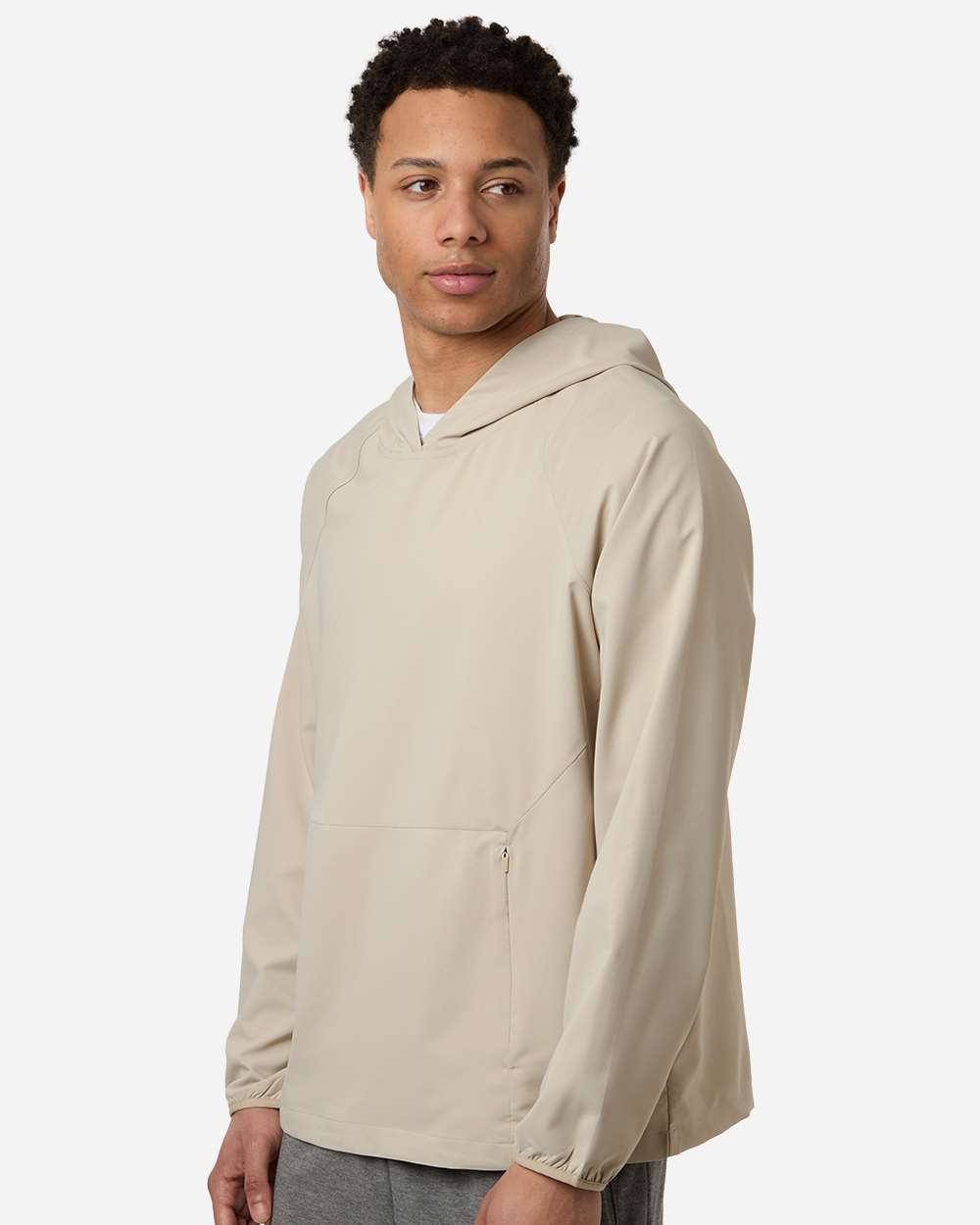 Core365 Men's UltraUVP Shoreline Long Sleeve Hooded Pullover - CE520L Stone