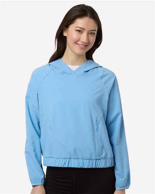Core365 Women's UltraUVP Shoreline Long Sleeve Hooded Pullover - CE520LW Columbia Blue