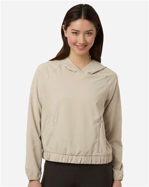 Core365 Women's UltraUVP Shoreline Long Sleeve Hooded Pullover - CE520LW Stone