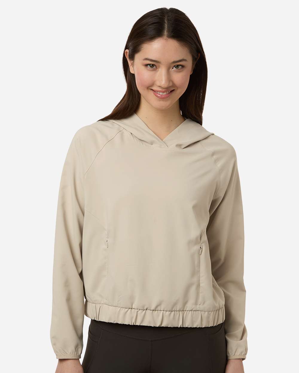 Core365 Women's UltraUVP Shoreline Long Sleeve Hooded Pullover - CE520LW Stone