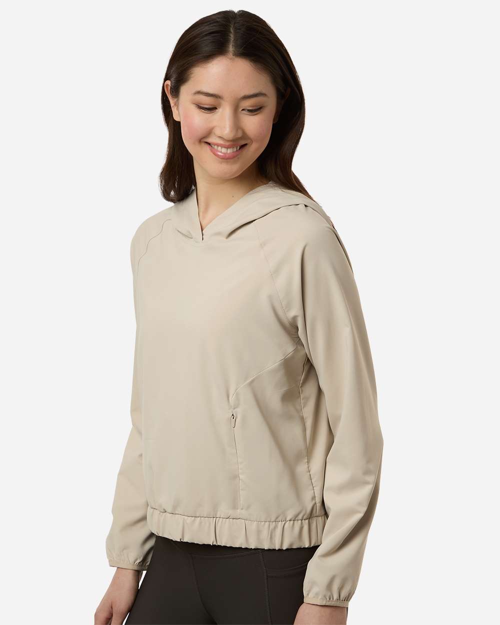 Core365 Women's UltraUVP Shoreline Long Sleeve Hooded Pullover - CE520LW Stone