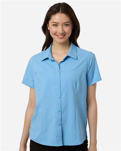 Core365 Women's UltraUVP Shoreline Short Sleeve Staff Shirt - CE520W Columbia Blue