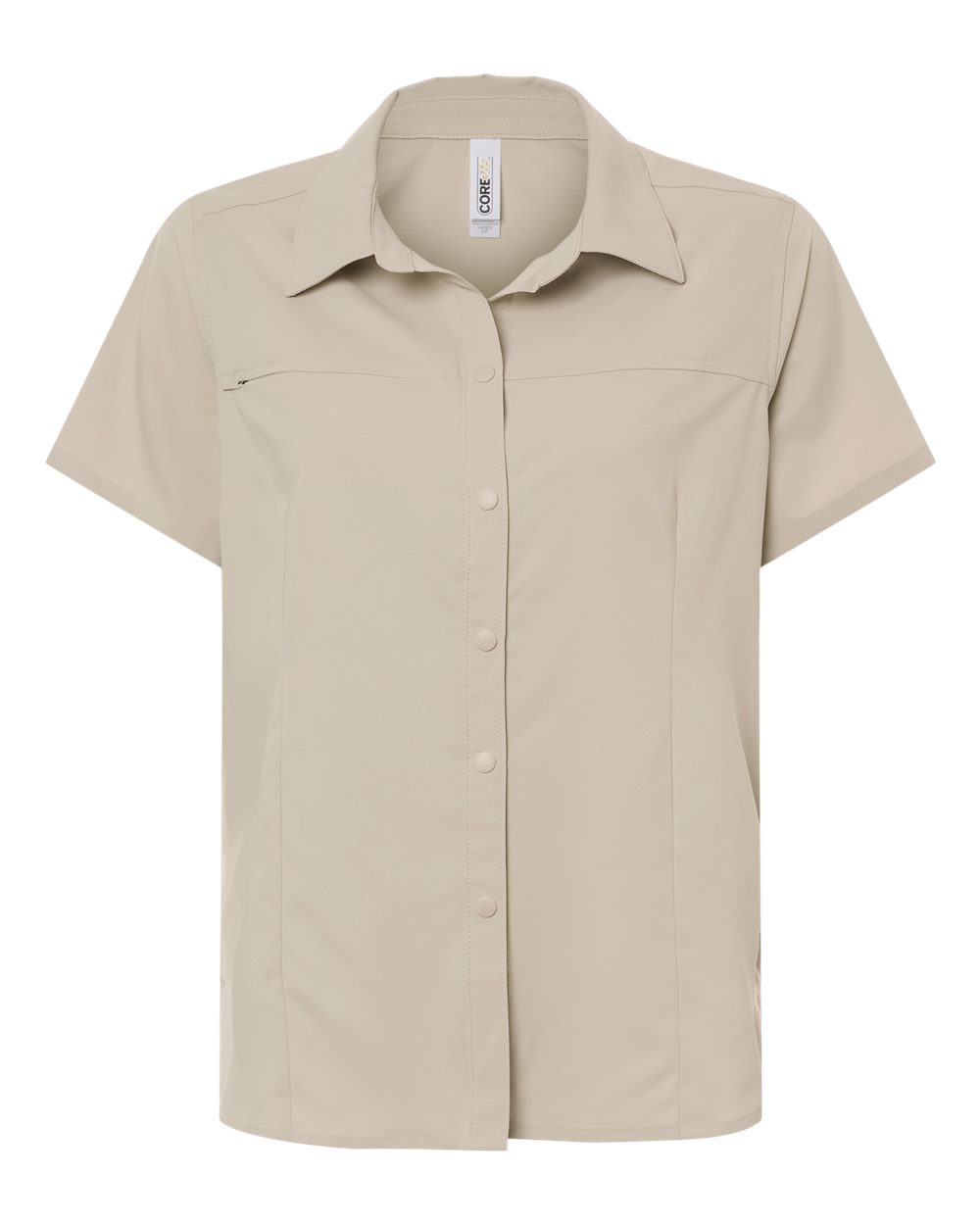 Core365 Women's UltraUVP Shoreline Short Sleeve Staff Shirt - CE520W Stone
