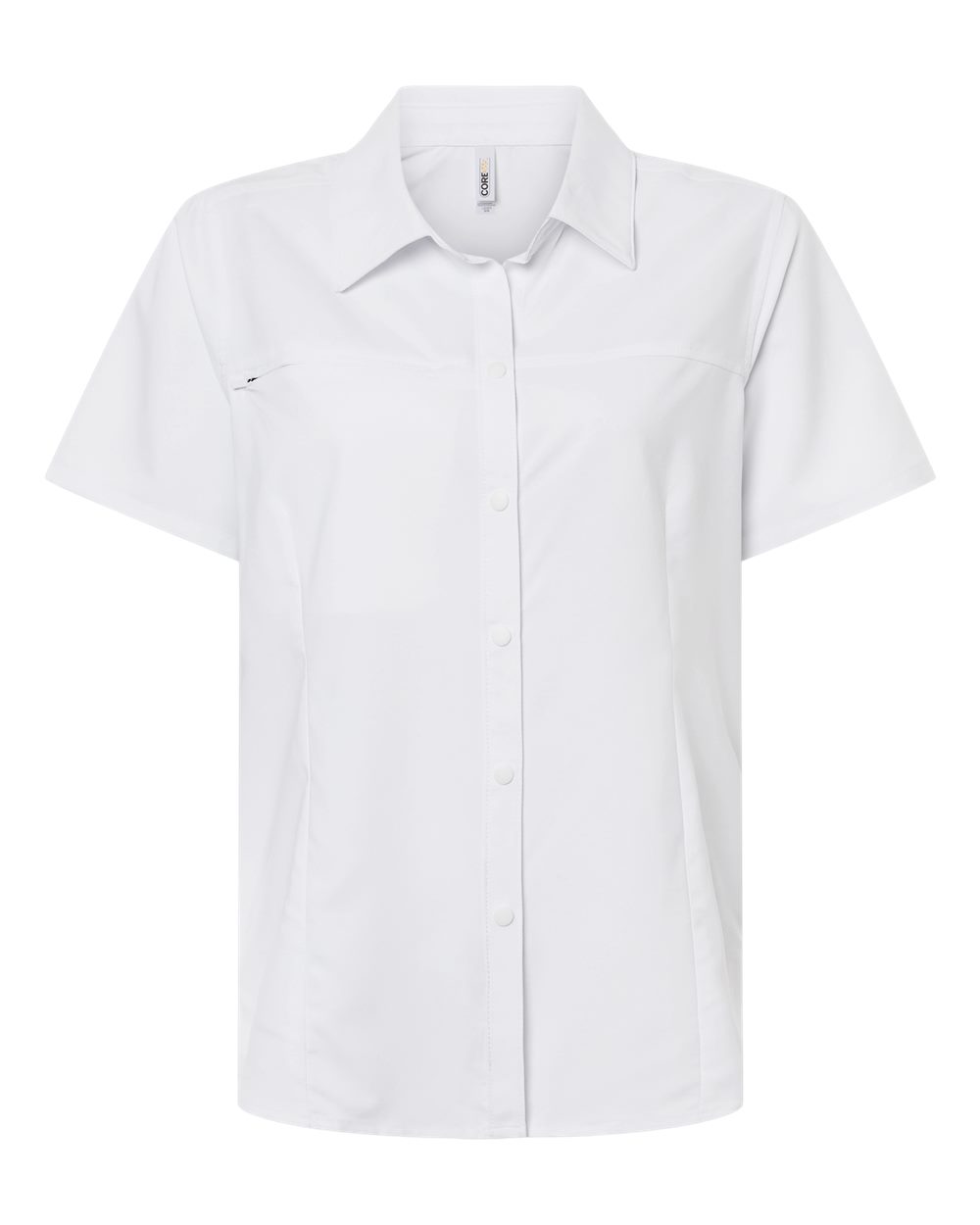 Core365 Women's UltraUVP Shoreline Short Sleeve Staff Shirt - CE520W White