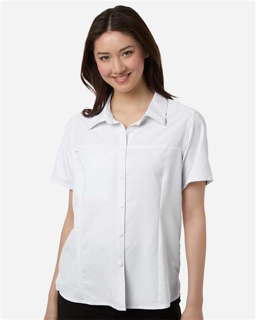Core365 Women's UltraUVP Shoreline Short Sleeve Staff Shirt - CE520W White