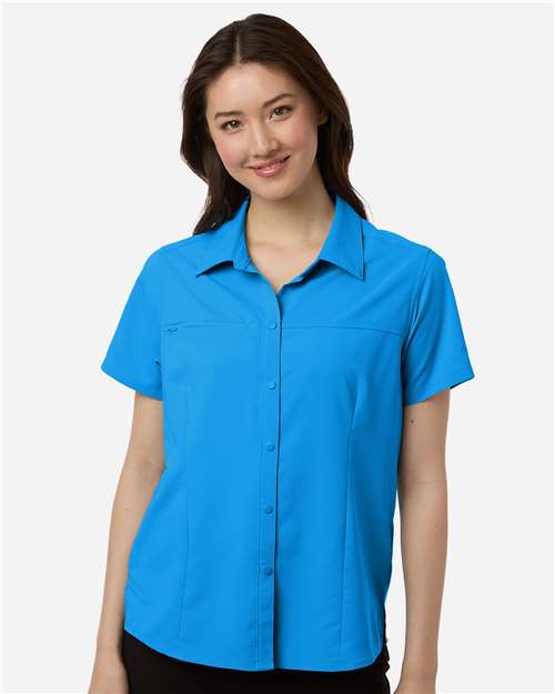 Core365 Women's UltraUVP Shoreline Short Sleeve Staff Shirt - CE520W Electric Blue