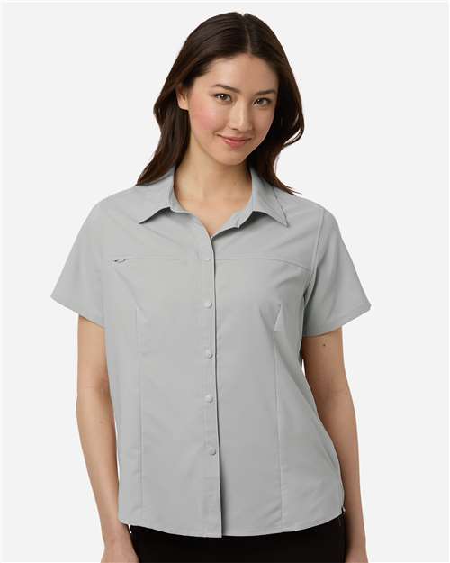 Core365 Women's UltraUVP Shoreline Short Sleeve Staff Shirt - CE520W Platinum