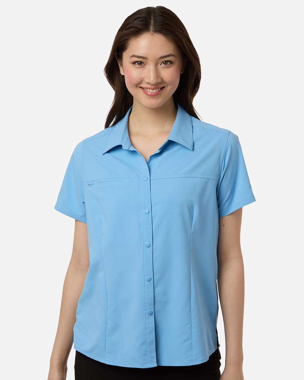 Core365 Women's UltraUVP Shoreline Short Sleeve Staff Shirt - CE520W Columbia Blue
