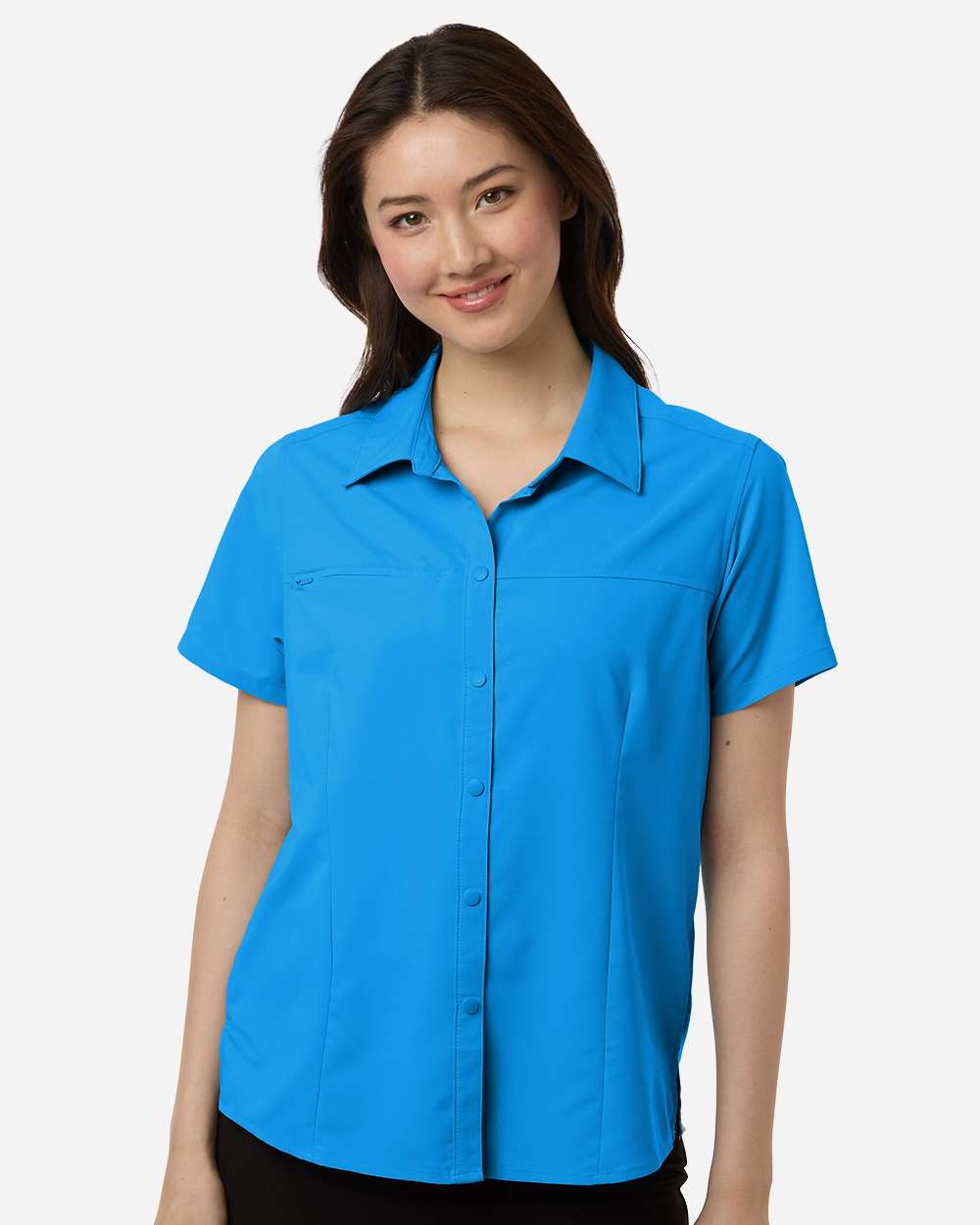 Core365 Women's UltraUVP Shoreline Short Sleeve Staff Shirt - CE520W Electric Blue