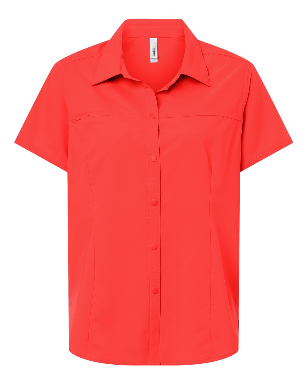 Core365 Women's UltraUVP Shoreline Short Sleeve Staff Shirt - CE520W Marina Red