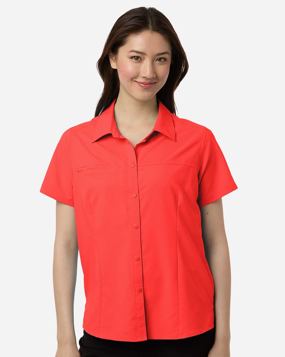 Core365 Women's UltraUVP Shoreline Short Sleeve Staff Shirt - CE520W Marina Red