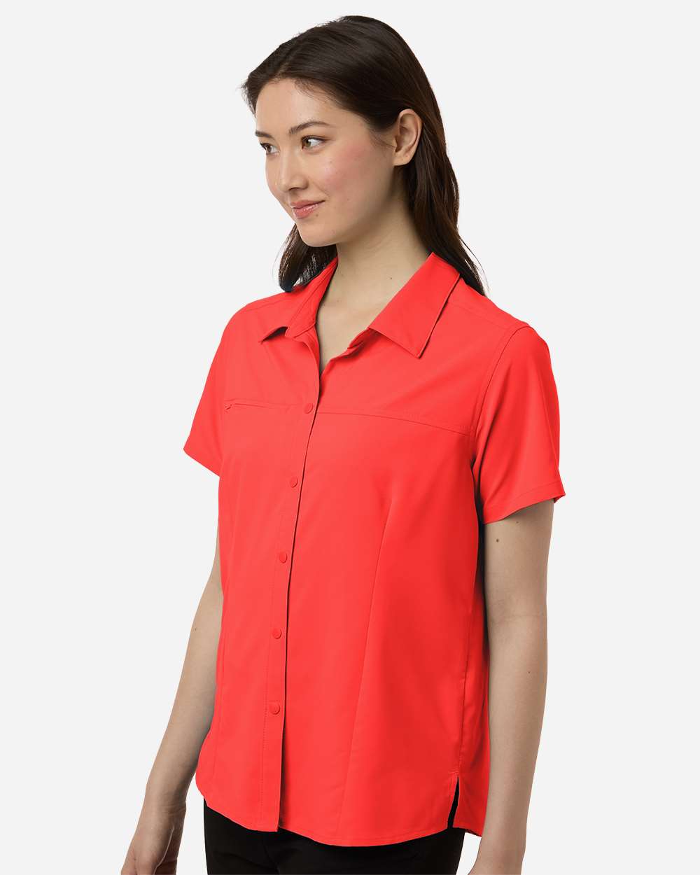 Core365 Women's UltraUVP Shoreline Short Sleeve Staff Shirt - CE520W Marina Red